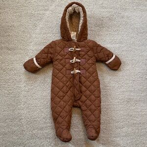 Nicole Miller Quilted Brown snowsuit 0-3 months